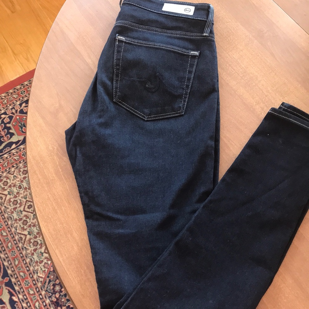 AG Farrah high rise skinny dark denim jean
